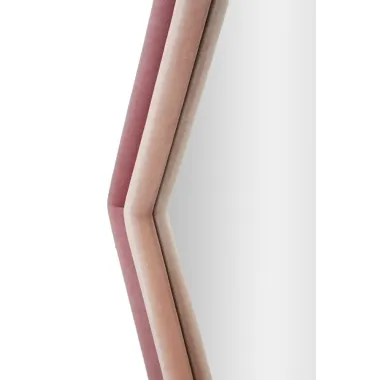 LUSTRO NA ŚCIANĘ TONY Aksamit Różowy/Mieszany 75X4X80 cm (WYMIAR LUSTRA 58X65 cm)